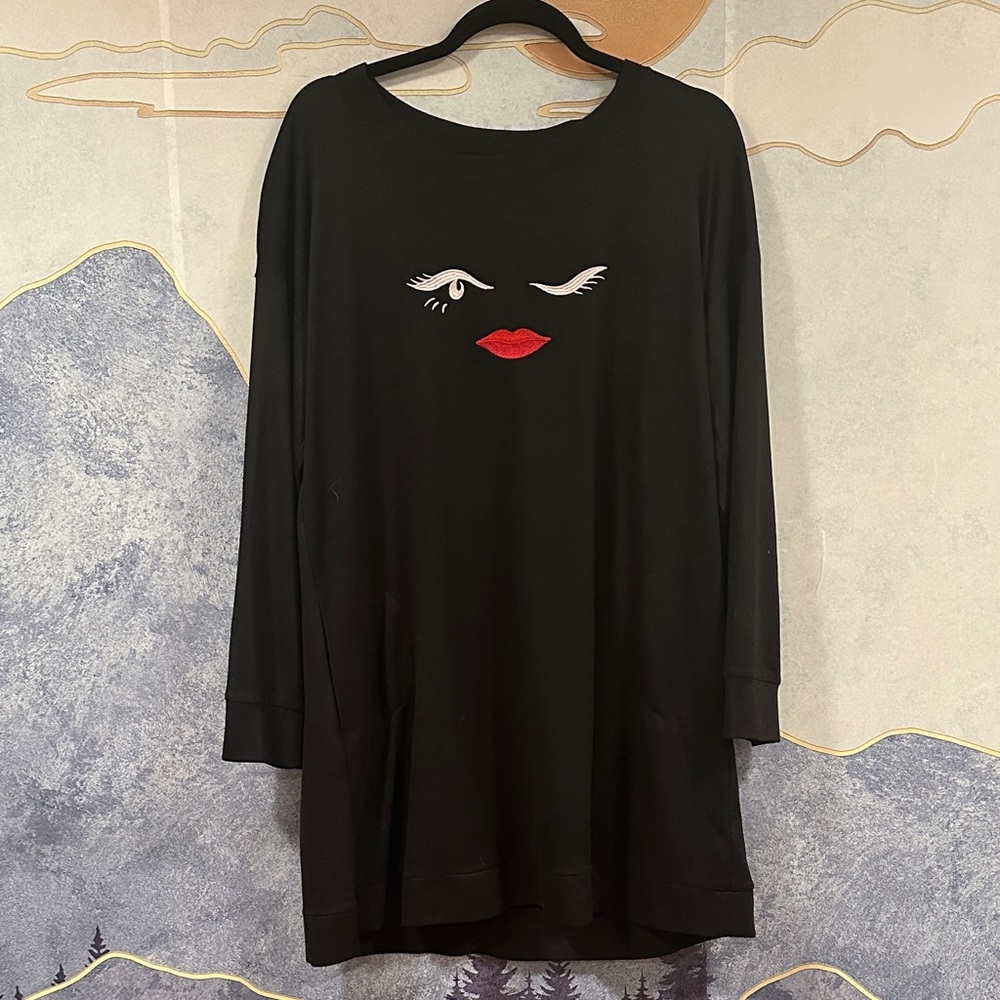 Kate Spade Black Dress with Eye and Lip Motif